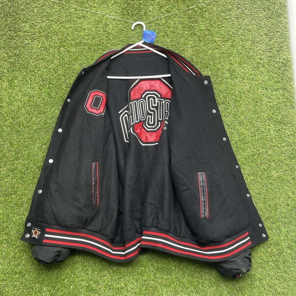Vintage JH Design Ohio State Buckeyes Varsity Jacket Mens 2XL Wool Reversible